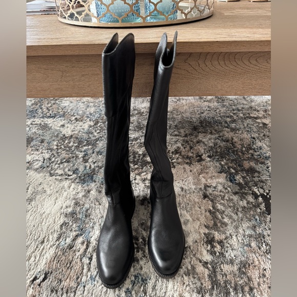 Franco Sarto Black Over the Knee Leather Boots NEW